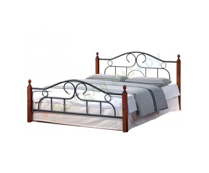 Кровать AT 808 деревянная с металлическим каркасом 