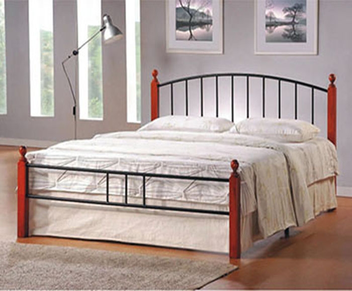 Кровать AT 915 деревянная с металлическим каркасом 